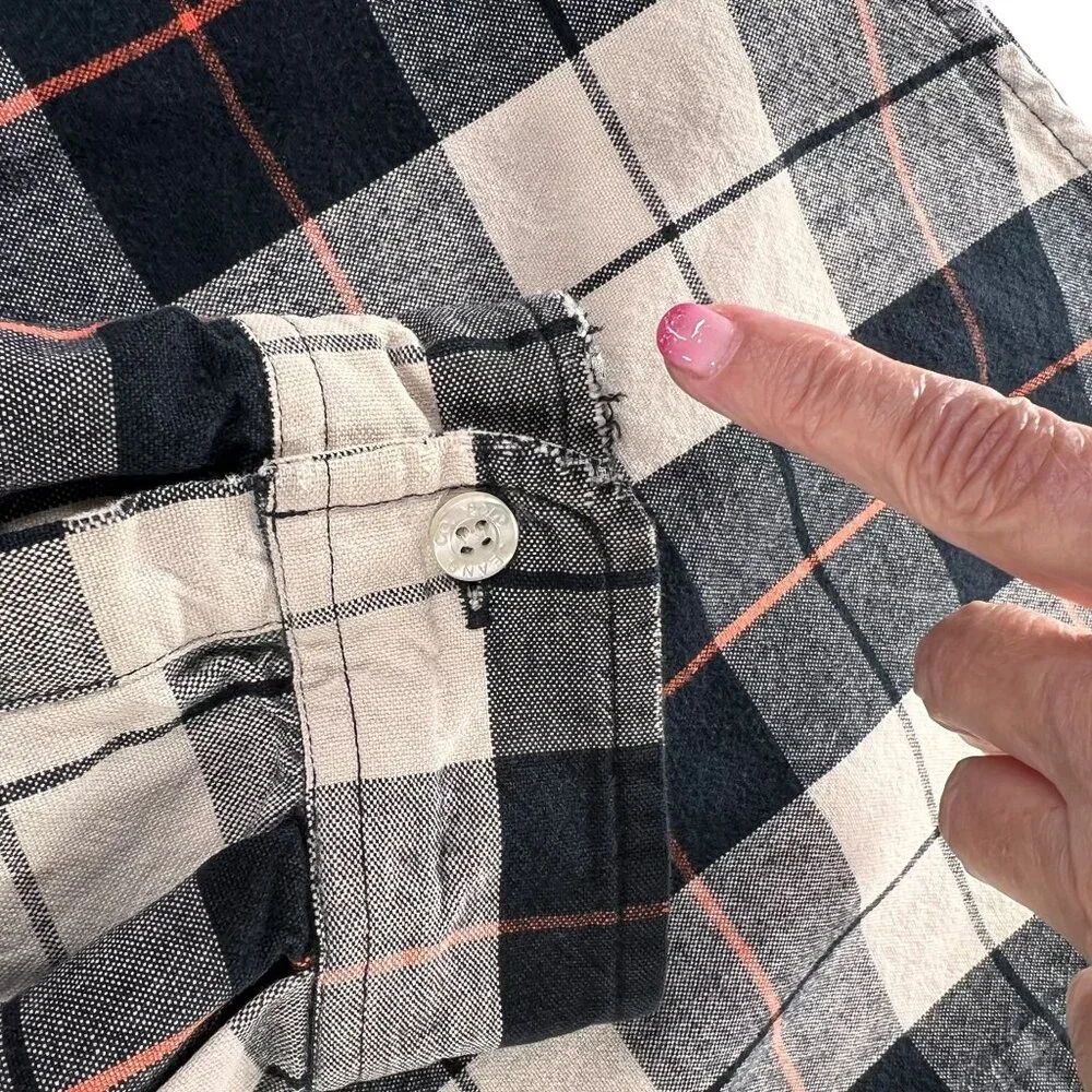 Ralph Lauren Polo Jeans Co XL Plaid Button-Up Shirt XL Long Sleeve Black Orange - Picture 5 of 12